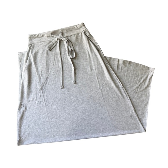 Unbranded Dresses & Skirts - Heather Gray Jersey Knit Maxi Skirt with Pockets and Drawstring Waist - Large